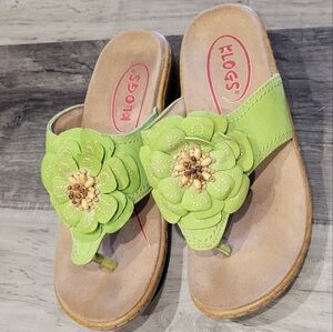 Klogs Green Floral Sandals